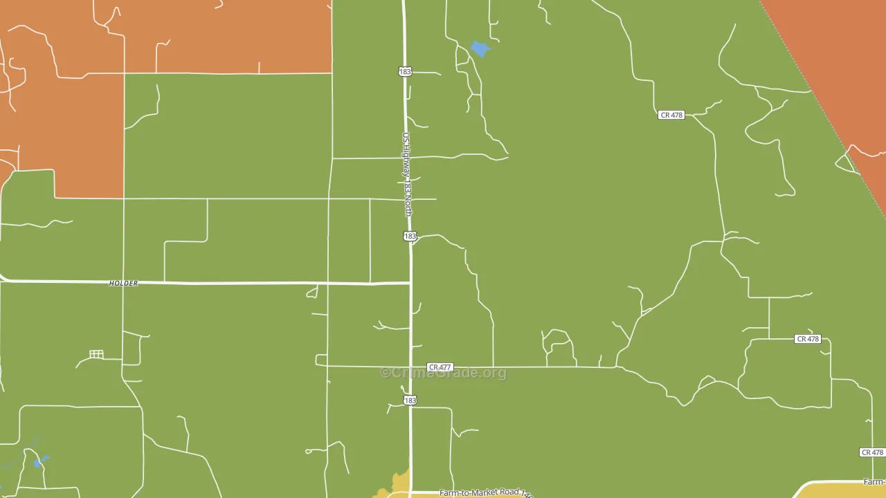 Williams, TX Map of Burglary Rates