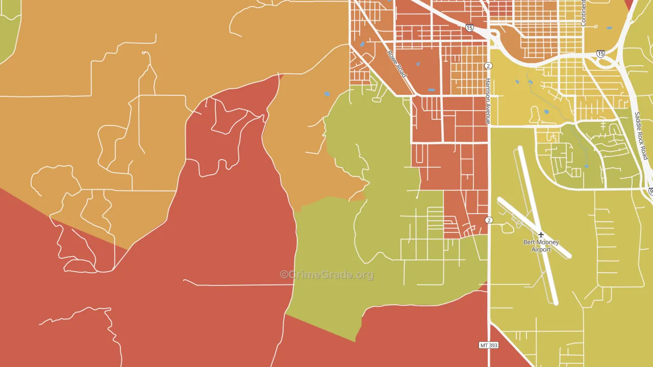 Williamsburg, MT Map of Burglary Rates