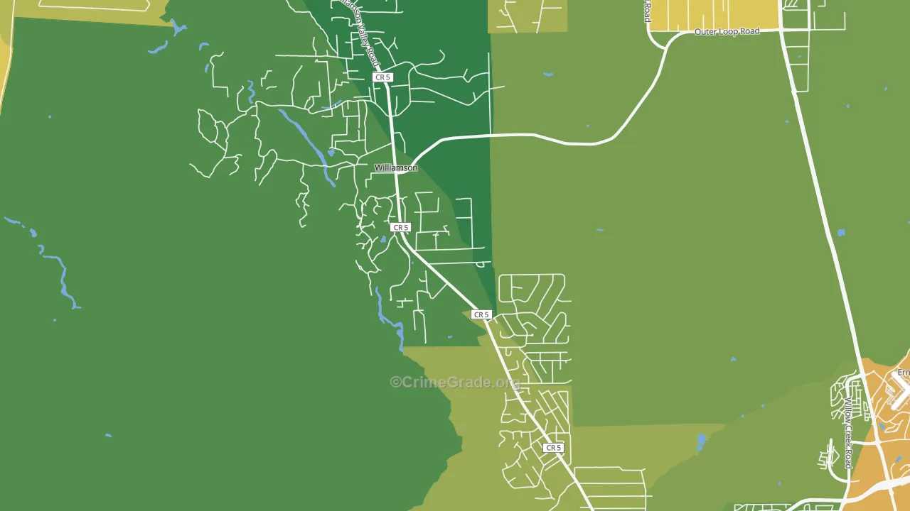 Williamson, AZ Map of Burglary Rates