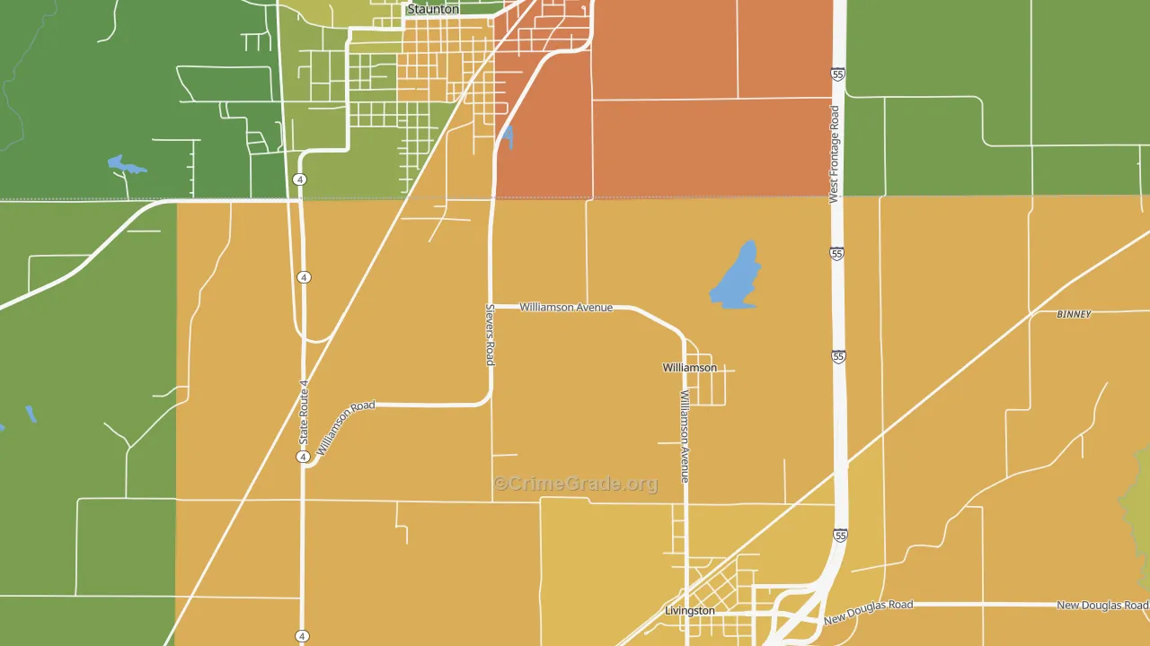 Williamson, IL Map of Burglary Rates