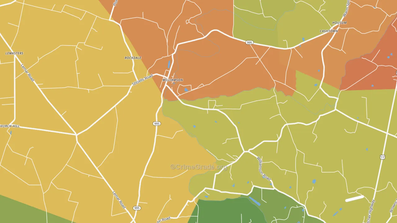 Williamson, PA Map of Burglary Rates