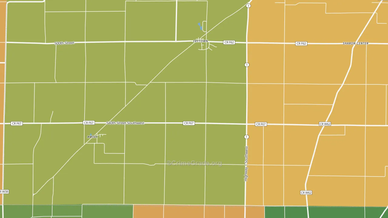 Williamstown, IA Map of Burglary Rates