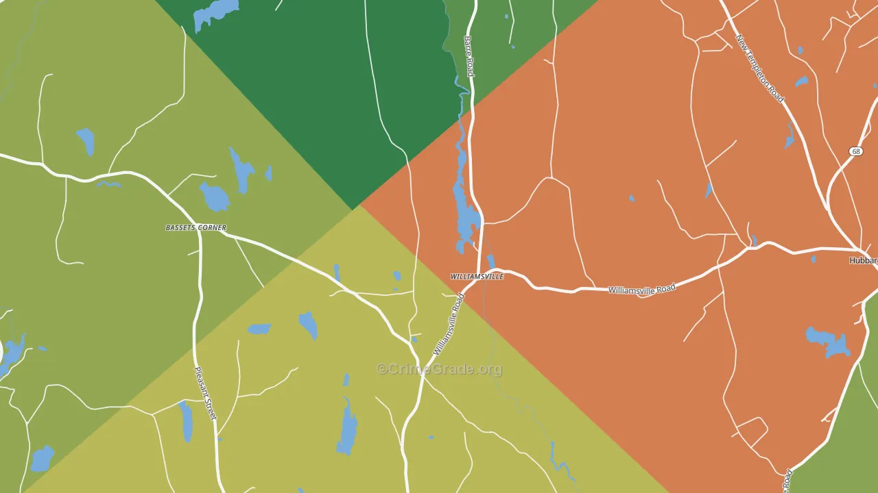 Williamsville, MA Map of Burglary Rates