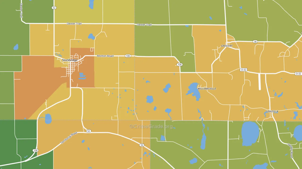 Williamsville, MI Map of Burglary Rates