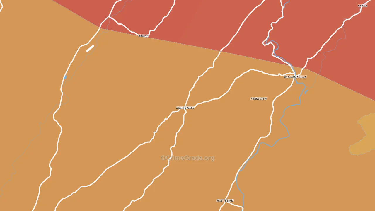 Williamsville, VA Map of Burglary Rates