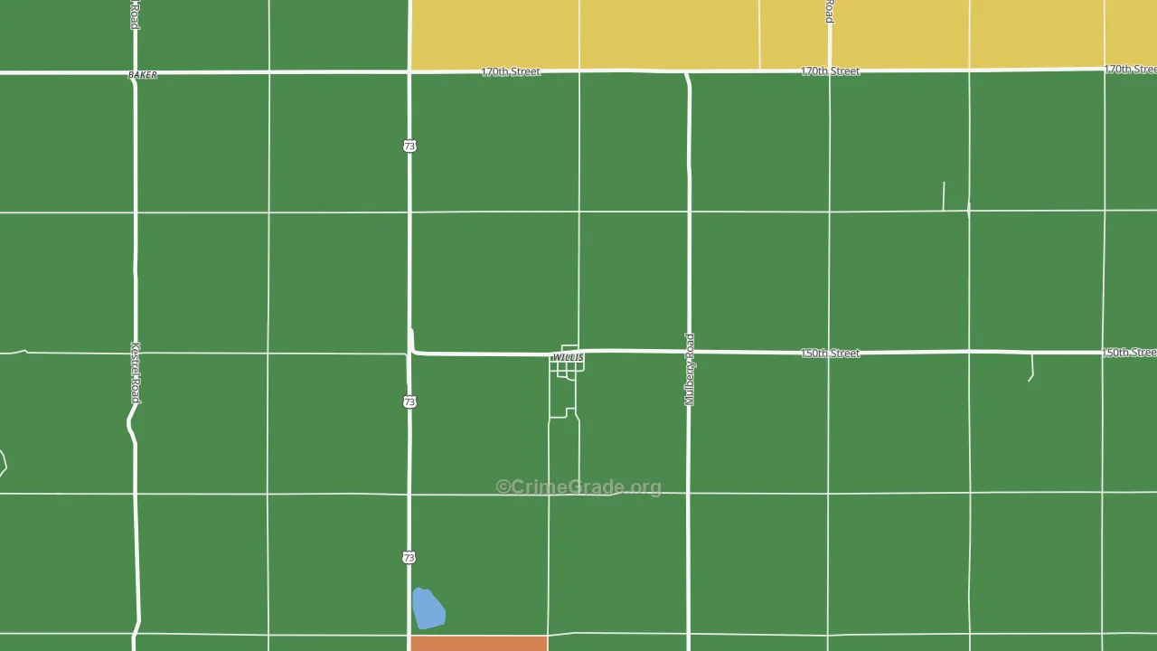 Willis, KS Map of Burglary Rates