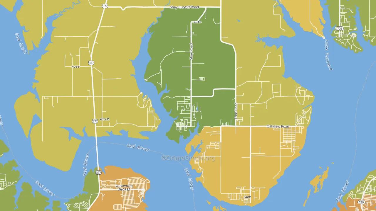 Willis, OK Map of Burglary Rates