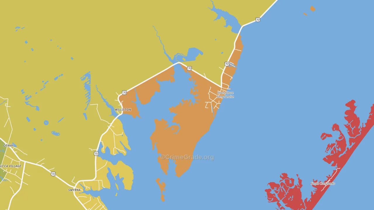 Williston, NC Map of Burglary Rates