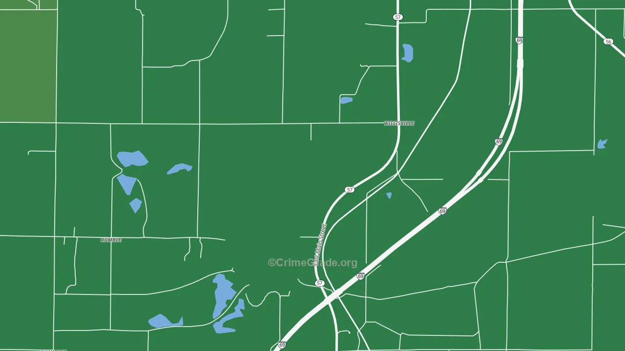 Willisville, IN Map of Burglary Rates