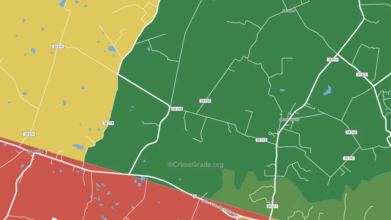 Willisville, VA Map of Burglary Rates