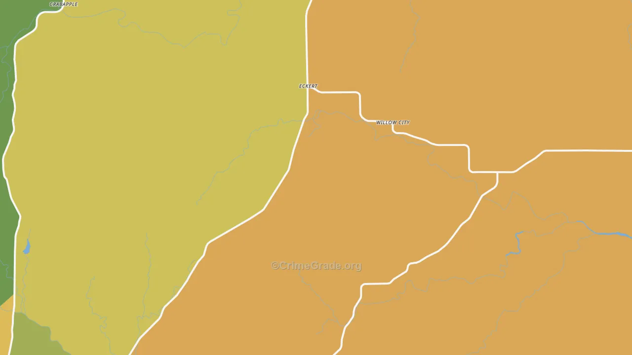 Willow City, TX Map of Burglary Rates