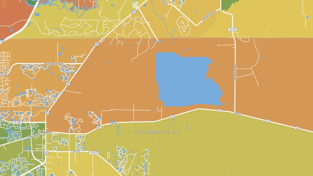 Willow, FL Map of Burglary Rates