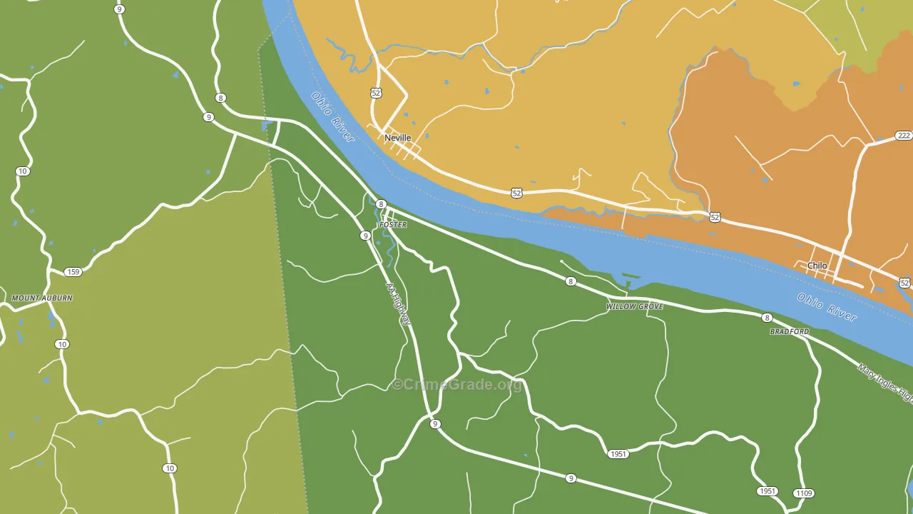 Willow Grove, KY Map of Burglary Rates
