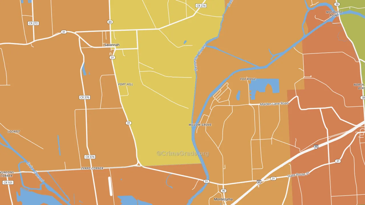 Willow Grove, NY Map of Burglary Rates