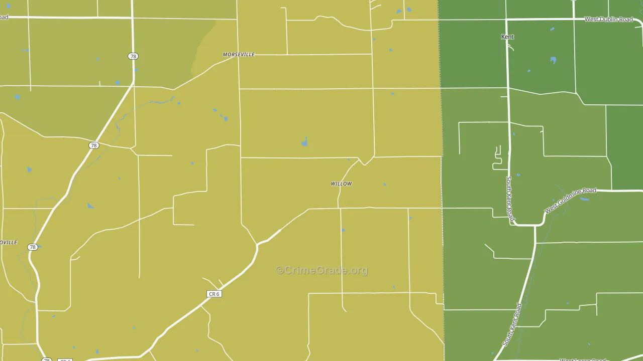 Willow, IL Map of Burglary Rates