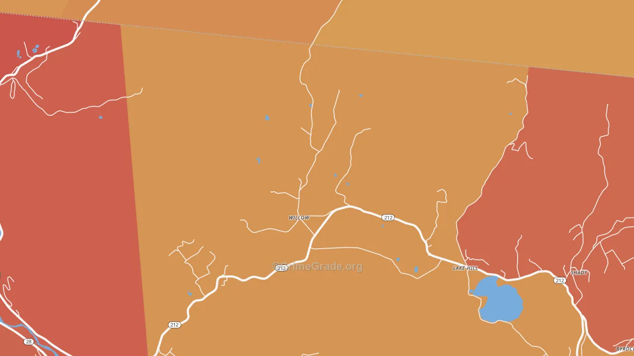 Willow, NY Map of Burglary Rates