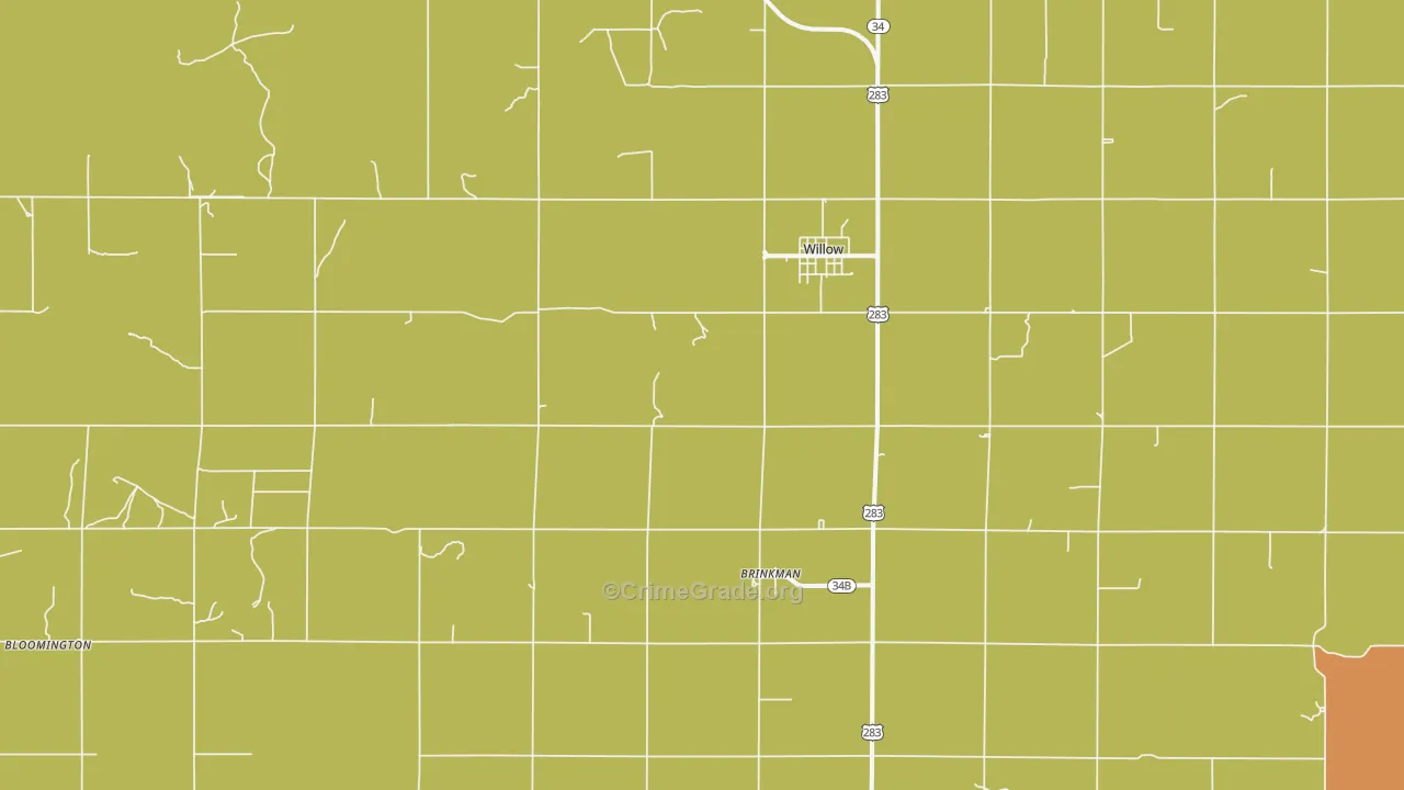 Willow, OK Map of Burglary Rates