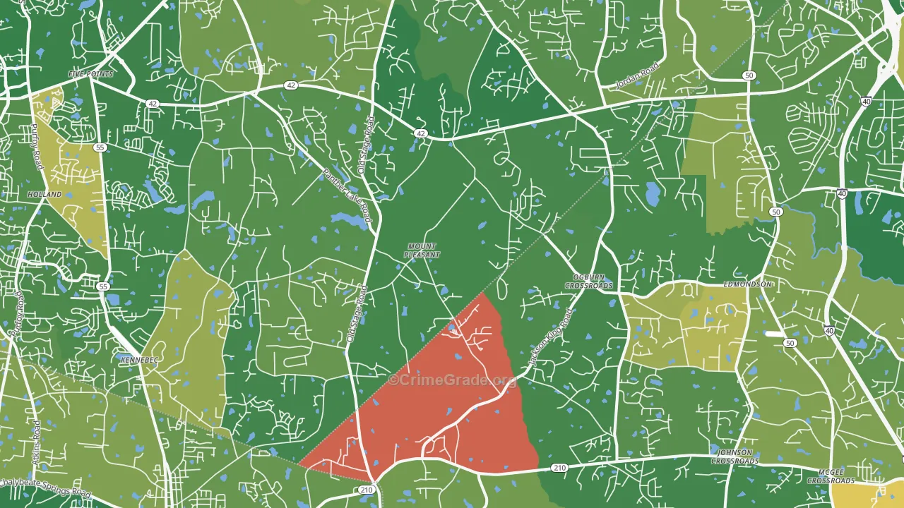 Willow Spring, NC Map of Burglary Rates