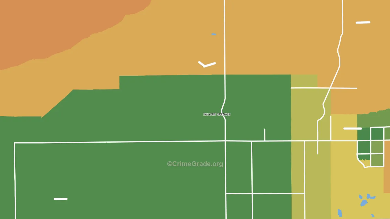 Willow Springs, CA Map of Burglary Rates