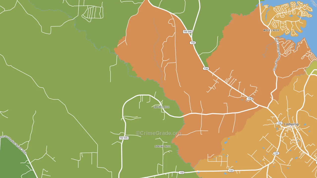 Willow Springs, TX Map of Burglary Rates