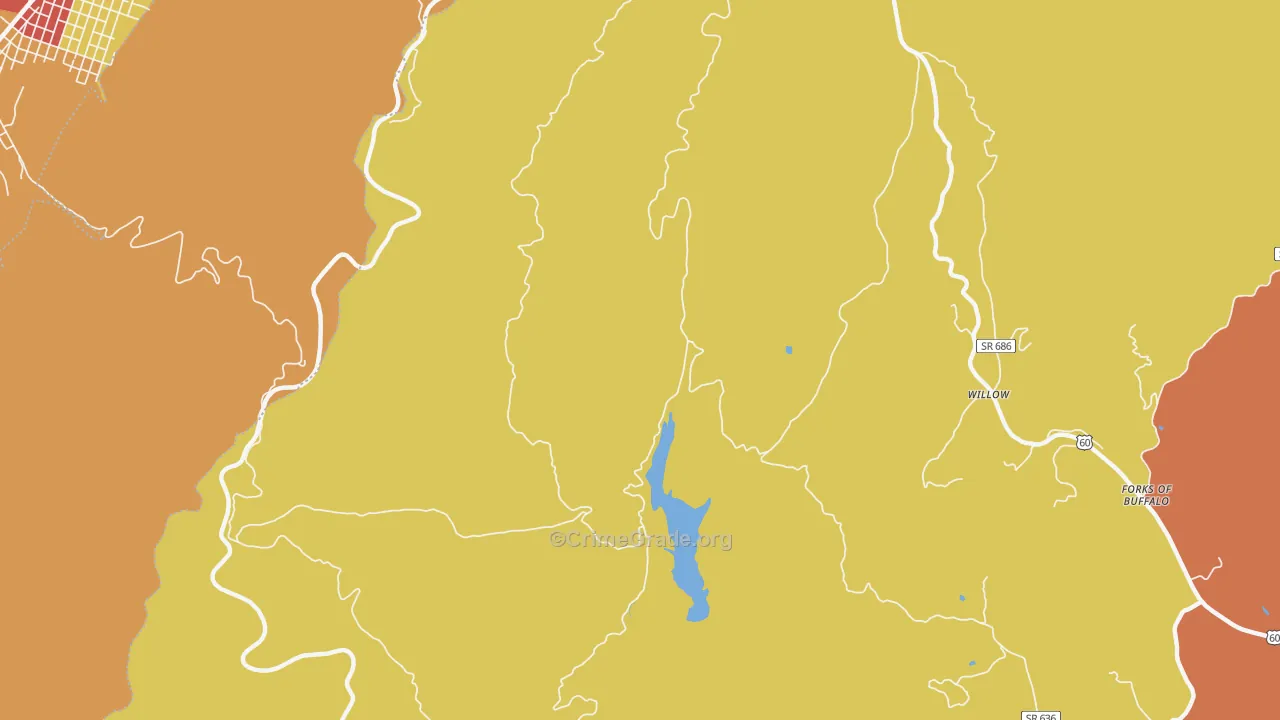 Willow, VA Map of Burglary Rates