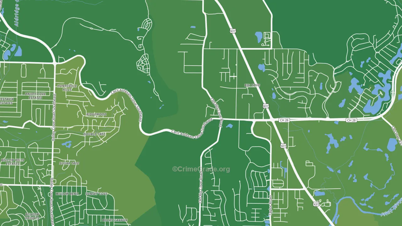 Willowbrook, AL Map of Burglary Rates