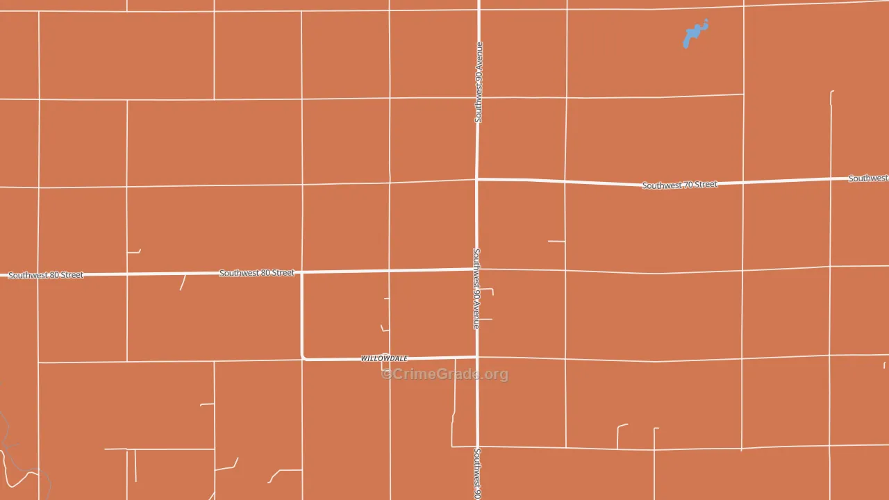 Willowdale, KS Map of Burglary Rates