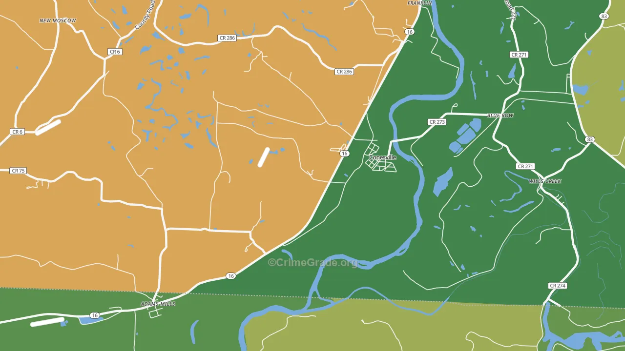 Wills Creek, OH Map of Burglary Rates