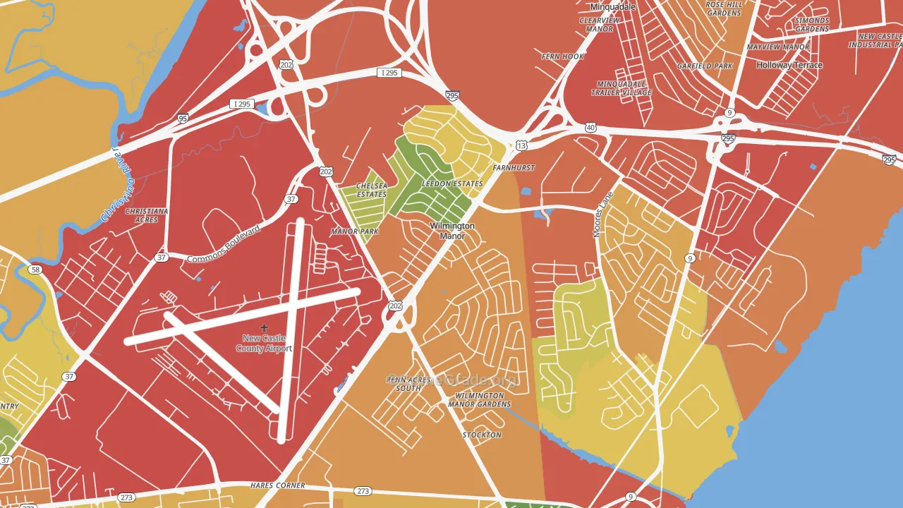 Wilmington Manor, DE Map of Burglary Rates