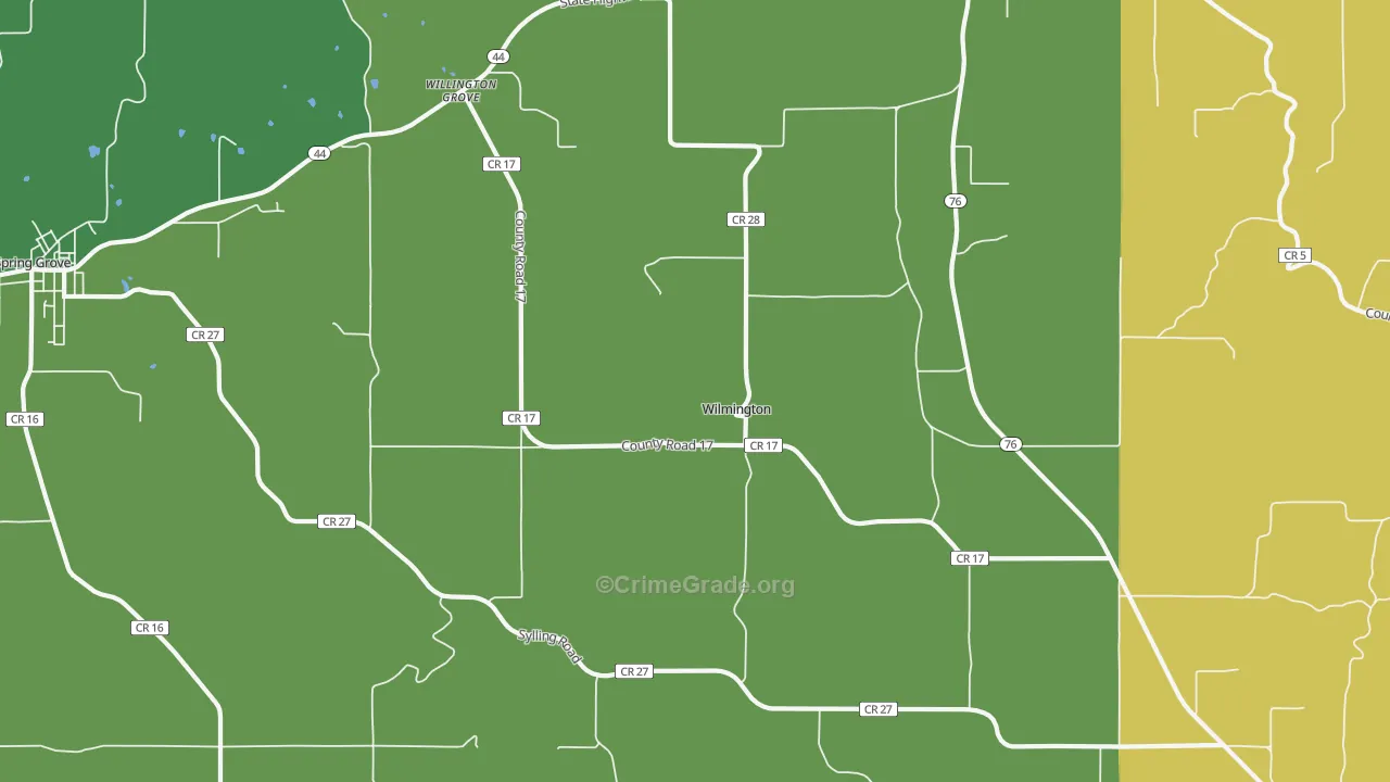 Wilmington, MN Map of Burglary Rates