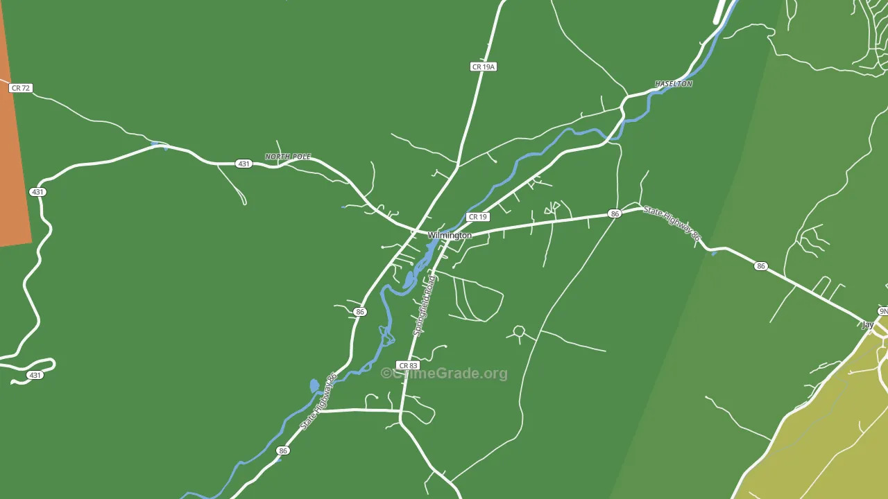 Wilmington, NY Map of Burglary Rates
