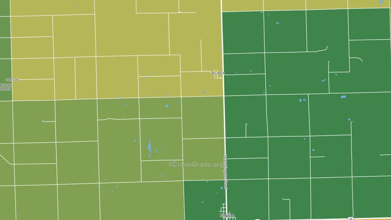 Wilmot, MI Map of Burglary Rates