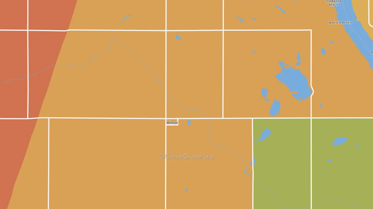 Wilmot, SD Map of Burglary Rates