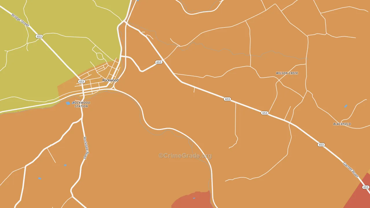 Wilson Creek, PA Map of Burglary Rates