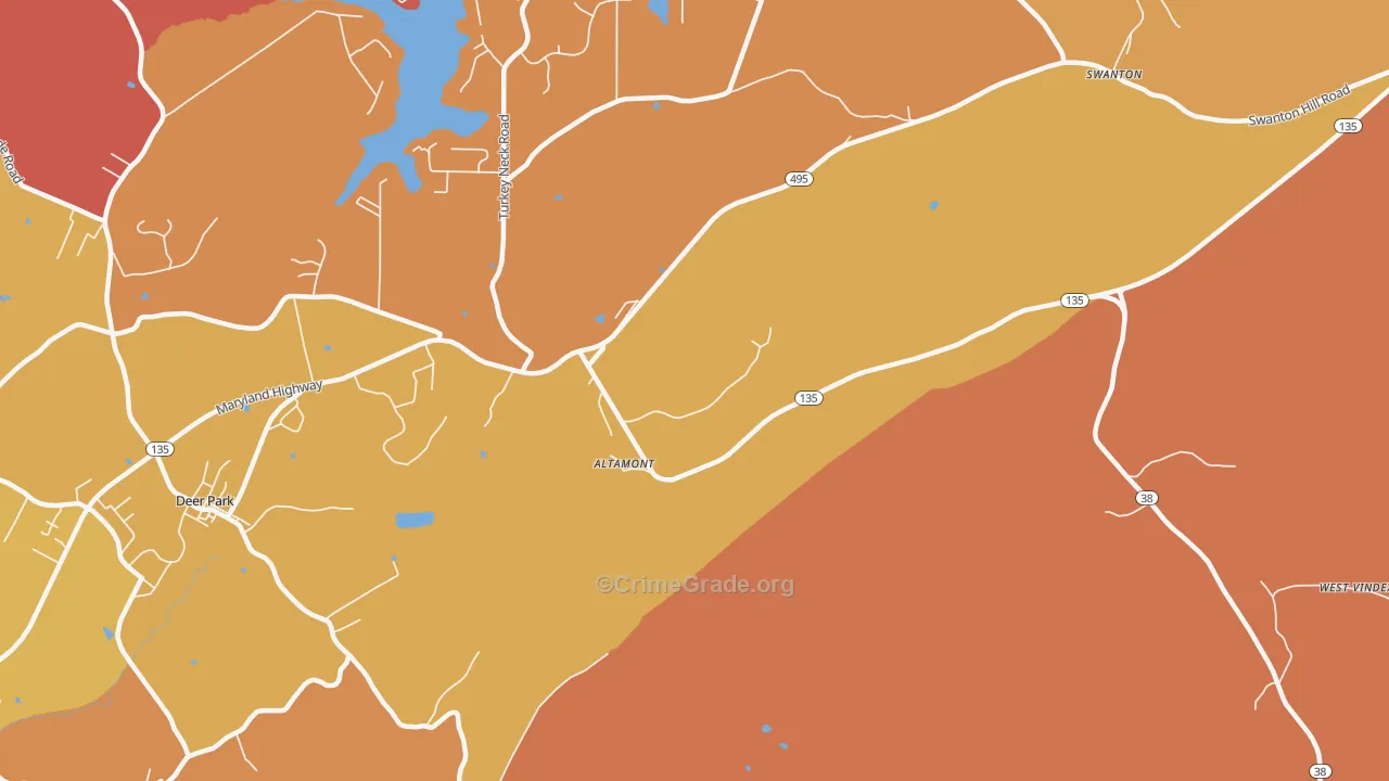 Wilson, MD Map of Burglary Rates