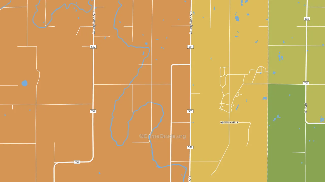 Wilson, MI Map of Burglary Rates