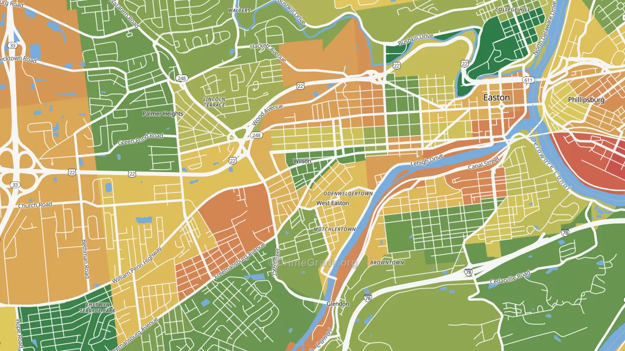 Wilson, PA Map of Burglary Rates