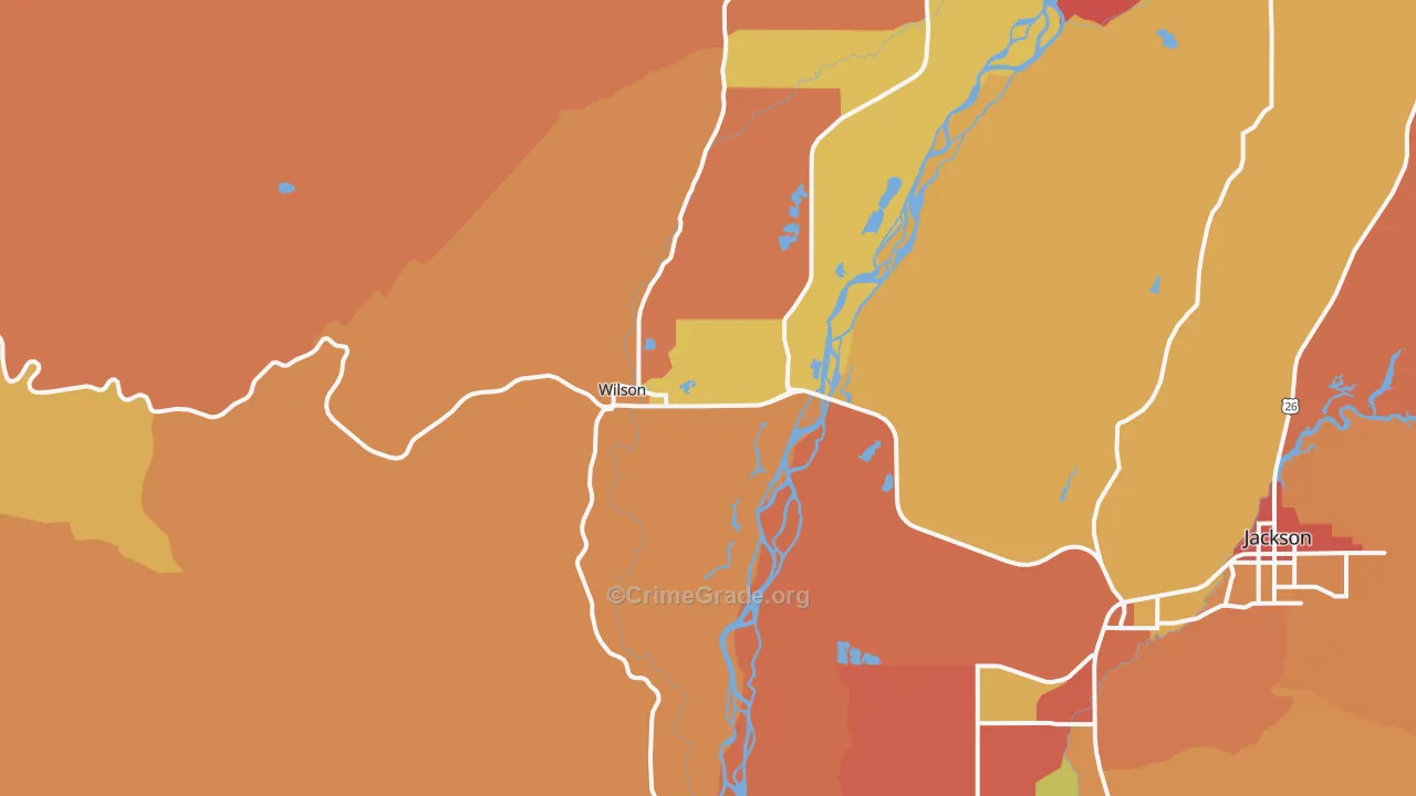 Wilson, WY Map of Burglary Rates