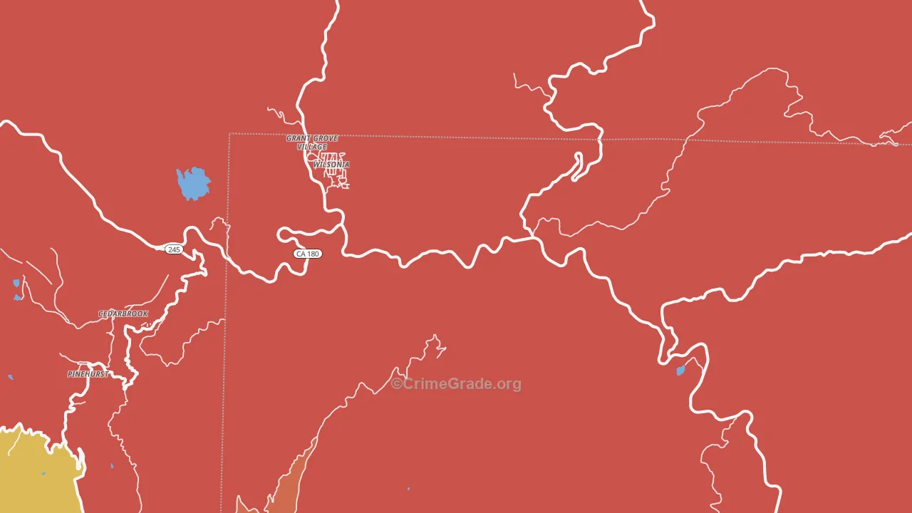 Wilsonia, CA Map of Burglary Rates