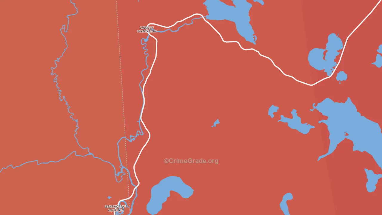 Wilsons Mills, ME Map of Burglary Rates