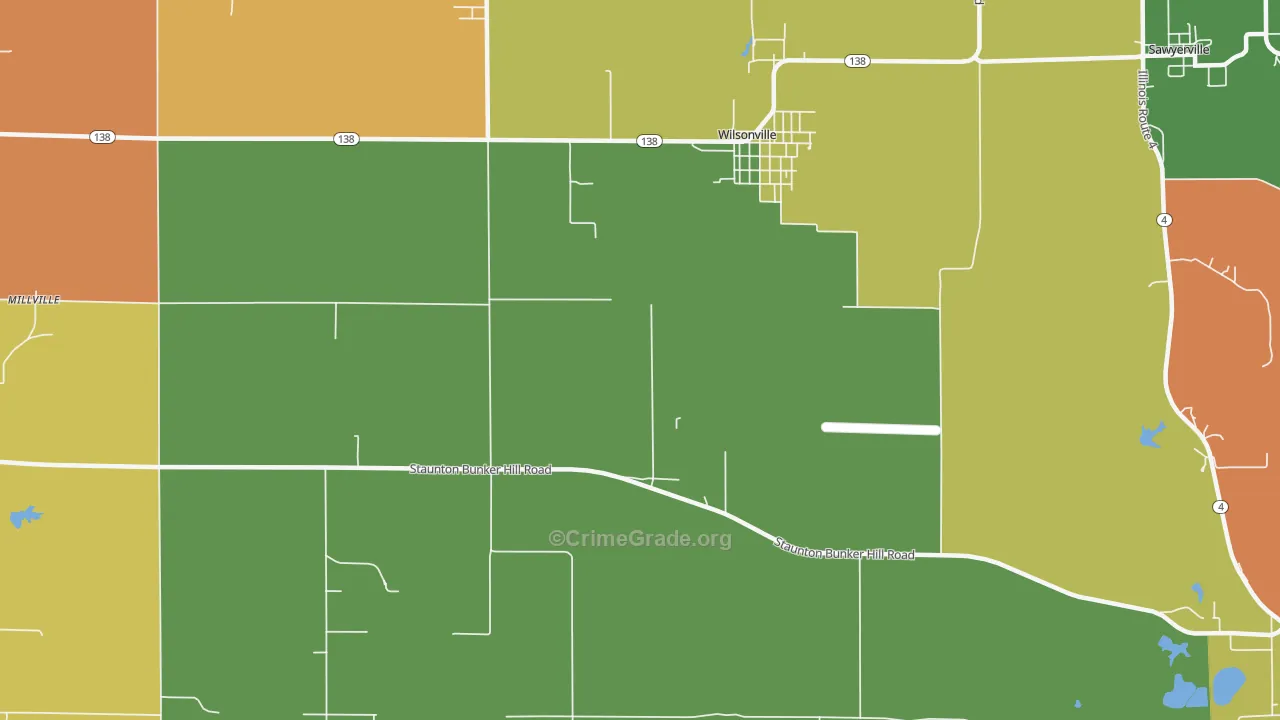Wilsonville, IL Map of Burglary Rates