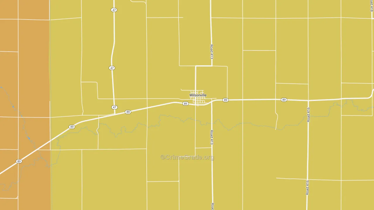 Wilsonville, NE Map of Burglary Rates
