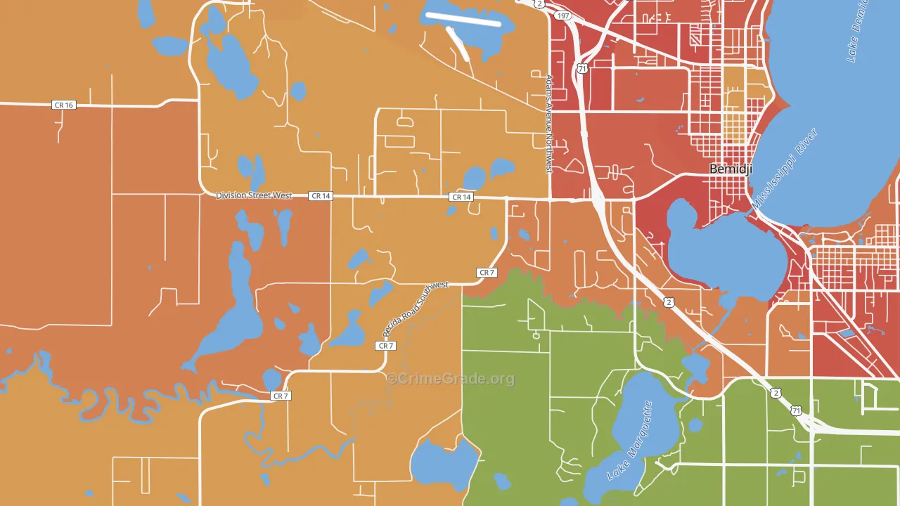 Wilton, MN Map of Burglary Rates