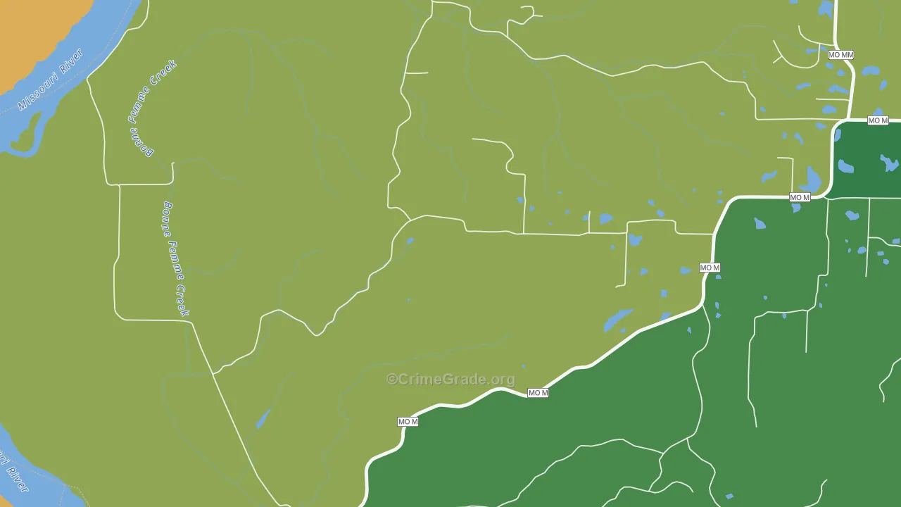 Wilton, MO Map of Burglary Rates