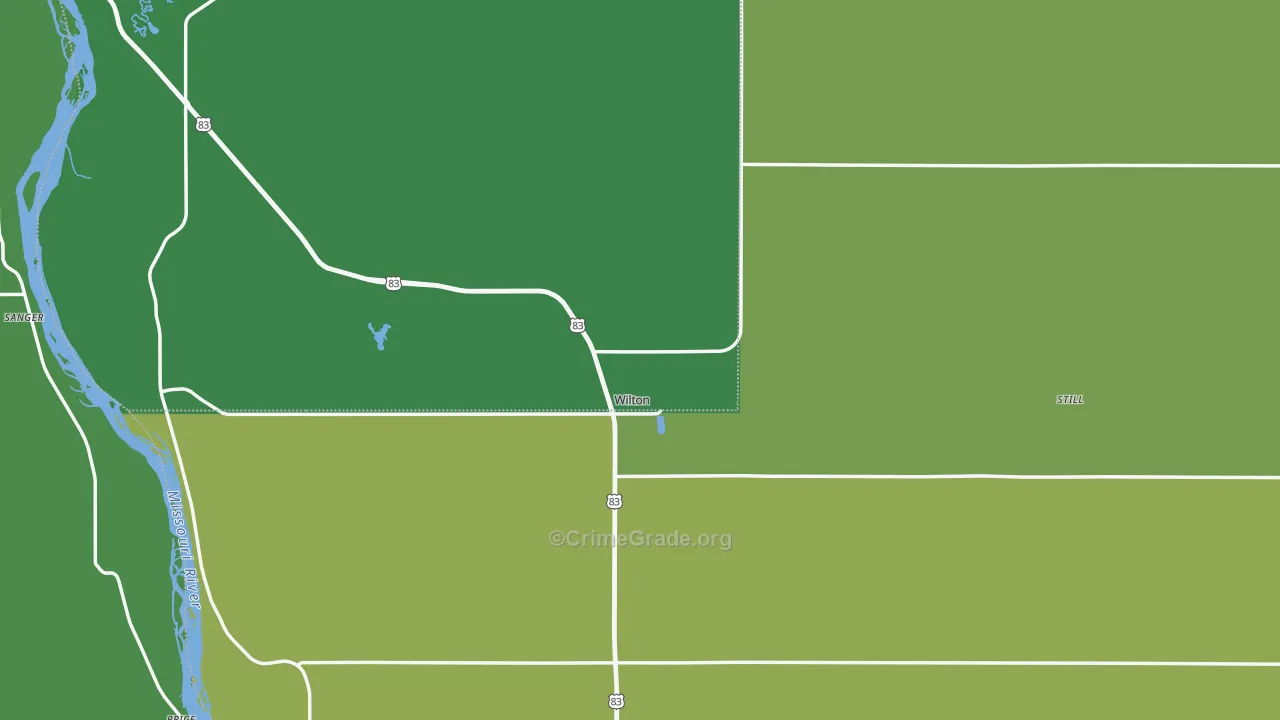 Wilton, ND Map of Burglary Rates