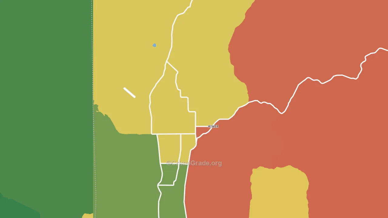 Wimer, OR Map of Burglary Rates