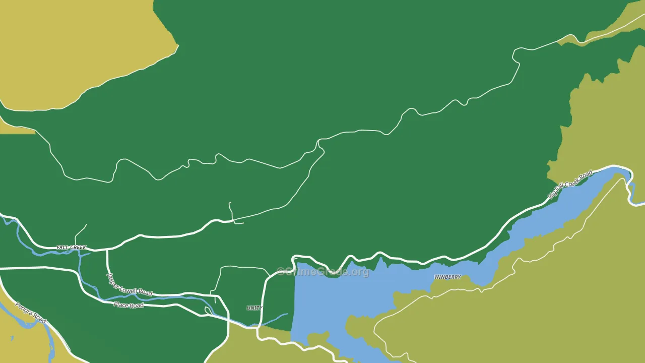 Winberry, OR Map of Burglary Rates