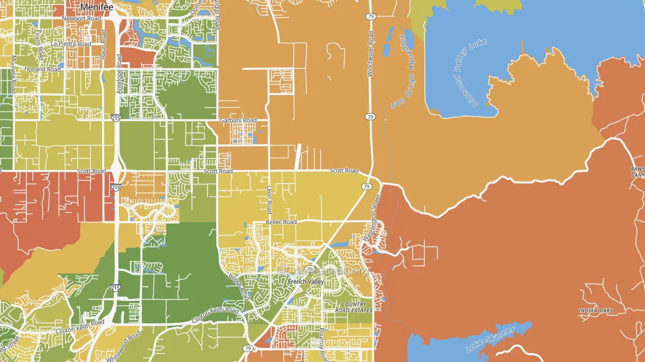 Winchester, CA Map of Burglary Rates