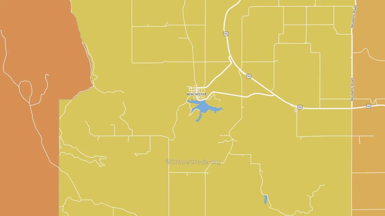 Winchester, ID Map of Burglary Rates
