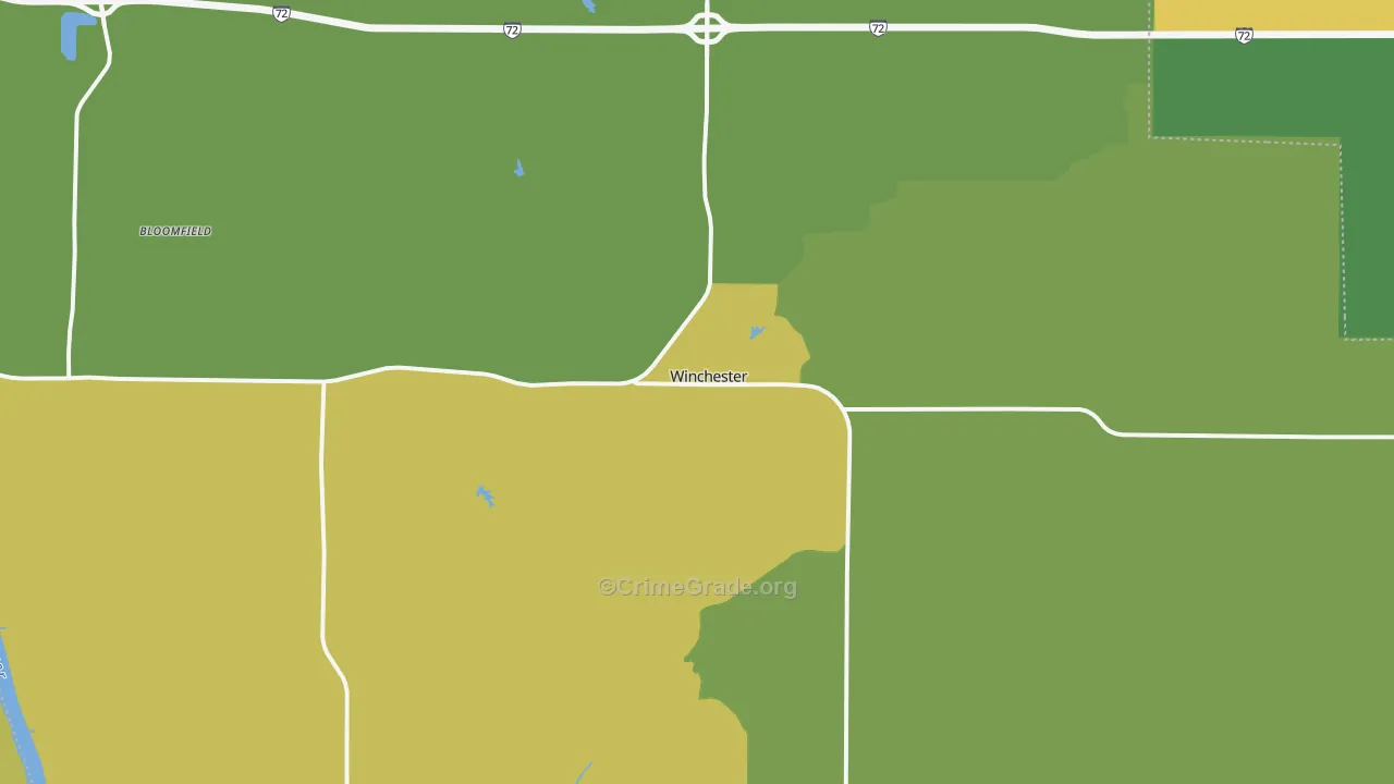 Winchester, IL Map of Burglary Rates